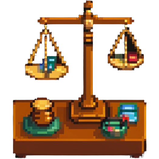 Judge gavel and scales emoji