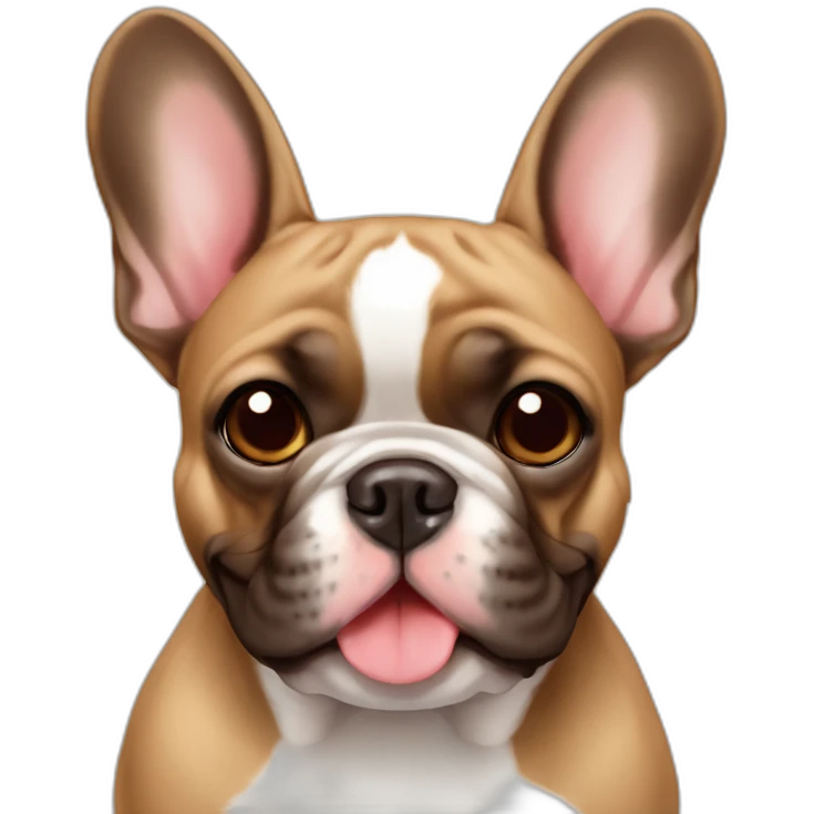 French bulldog brown with hearth emoji