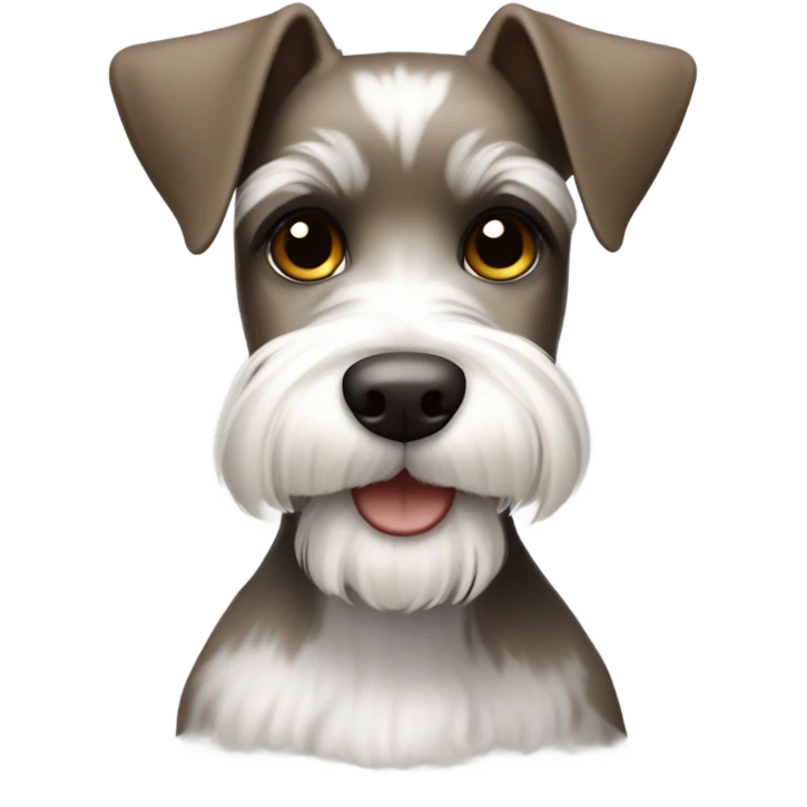 White and brown mini schnauzer  emoji