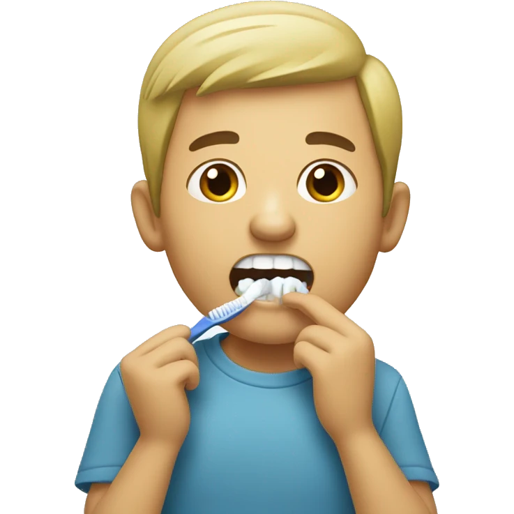 person brushing the upper palate of the mouth emoji