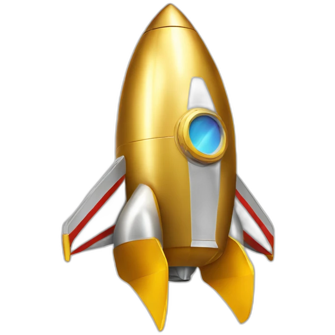 golden rocketship diagonal emoji