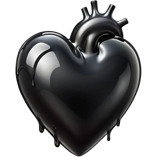black oil heart melts emoji
