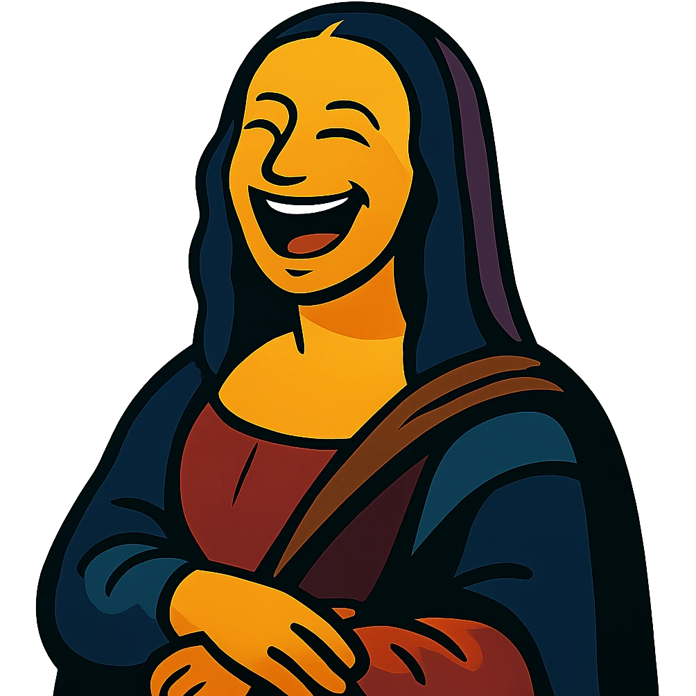 Mona Lisa laughing emoji