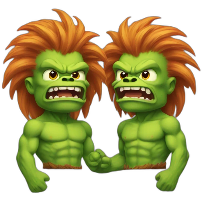 Two headed blanka emoji