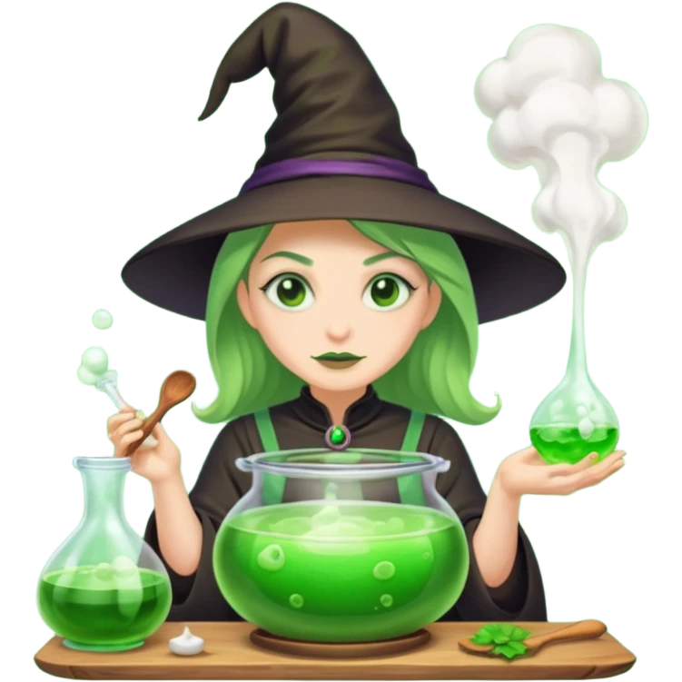 green witch cooking potion emoji