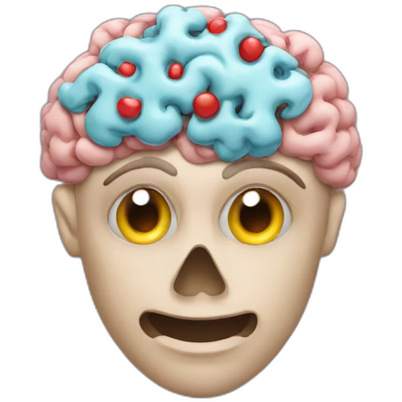 A coca in a brain emoji