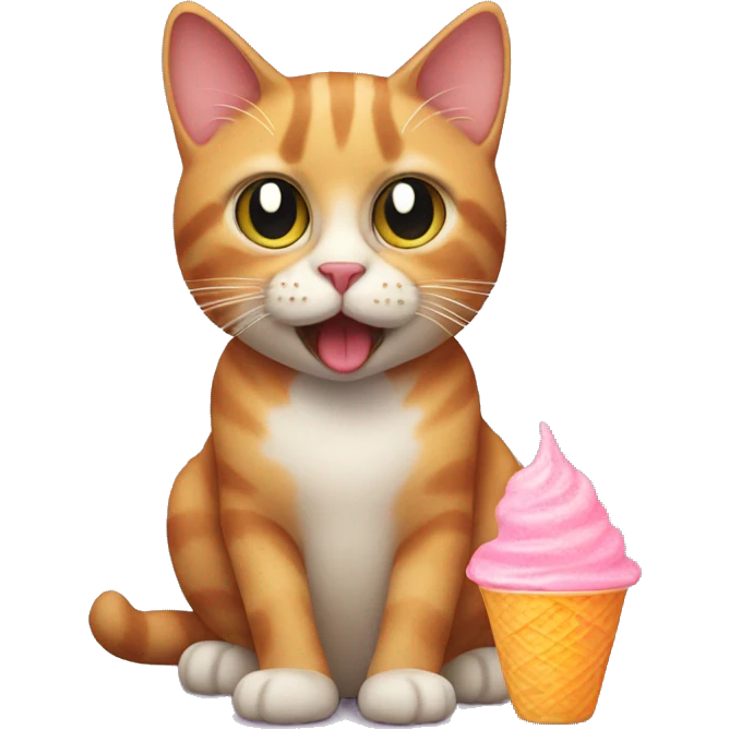 cat with sherbet emoji