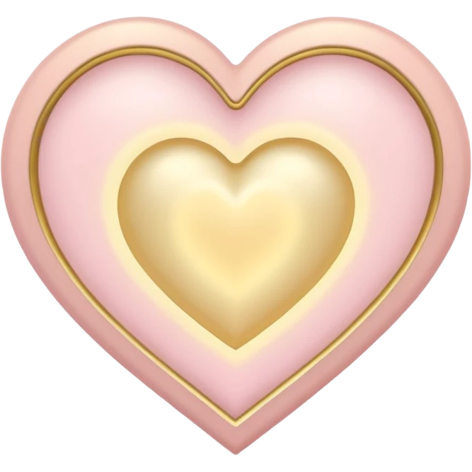 Heart with a halo in soft pink, beige and yellow pastel colors emoji