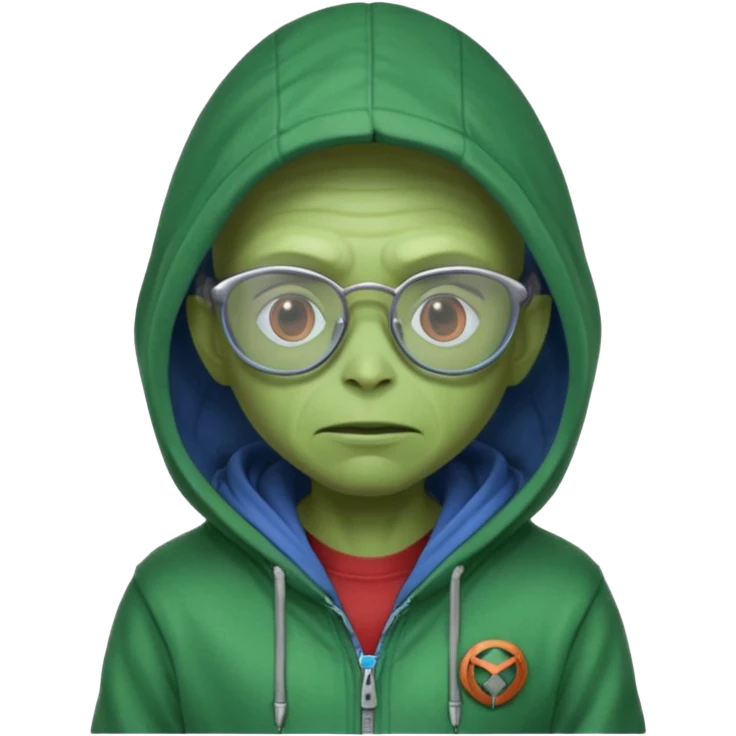 alien wear hoodie and glasses in guardian of the galaxy emoji