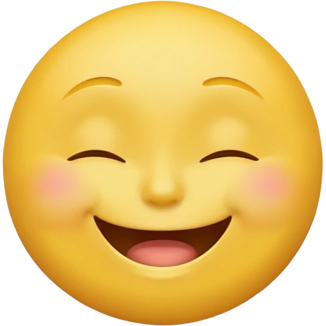 Emoji, yellow round laughing face, closed eyes emoji