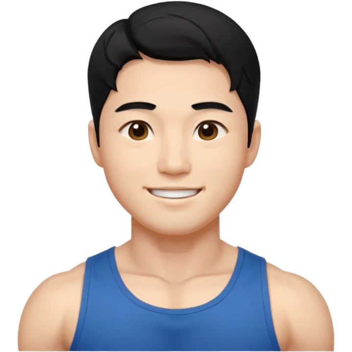 Koreli bir erkek ama çok yakışık lı ve kaslı saçı dümdüz emoji