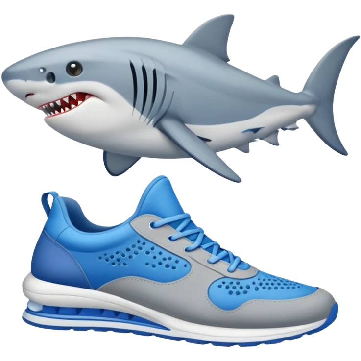 Tiburón con zapatillas azules emoji
