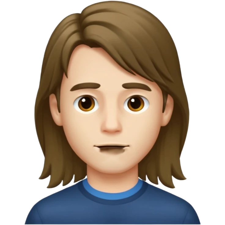 Boy with sharp jawline and little long hair emoji