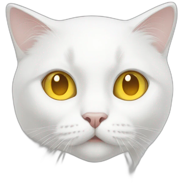 white cat with yellow eyes emoji