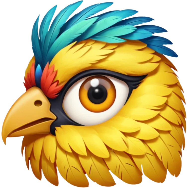 Un oiseau qui lance un regard sérieux  emoji