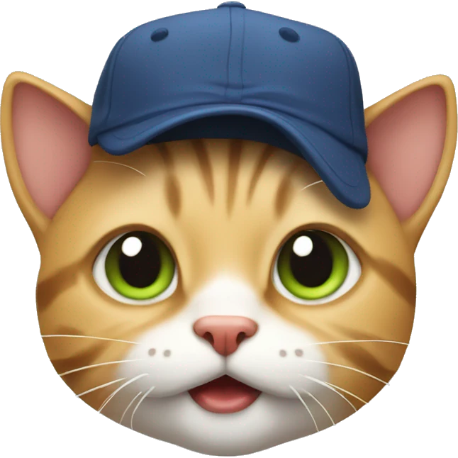 funny cat with cap emoji