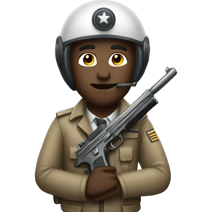 Pilot with gun emoji