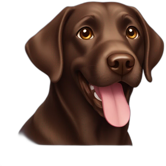 Happy chocolate labrador emoji