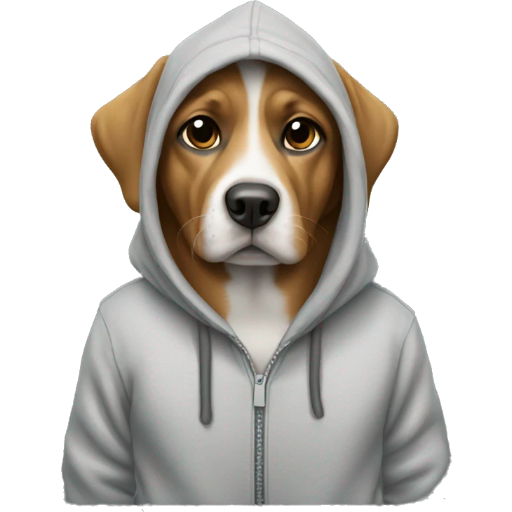 Dog wearing a hoodie  emoji