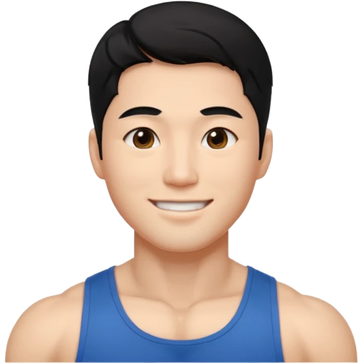 Koreli bir erkek ama çok yakışık lı ve kaslı saçı dümdüz emoji