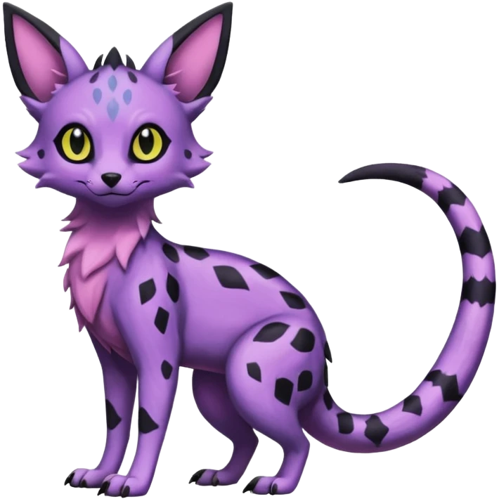 Gothic pastel Salandit-Umbreon-Genet-Noivern-Noibat-Serval-Hybrid (Full body) emoji