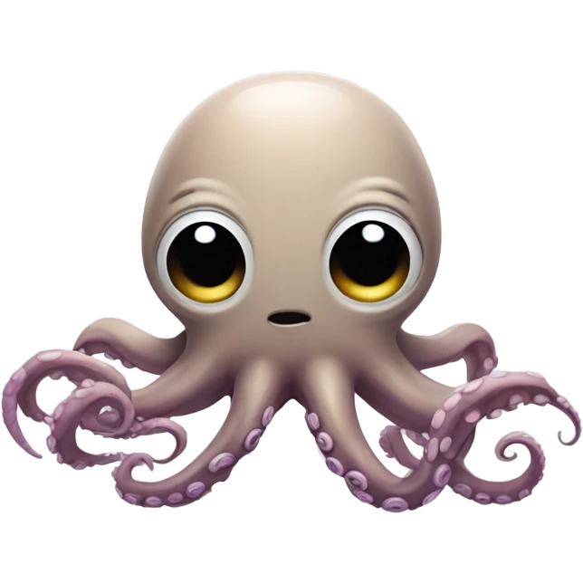 An emoji of a cute octopus with a round head, big expressive eyes, and eight slightly curved tentacles emoji