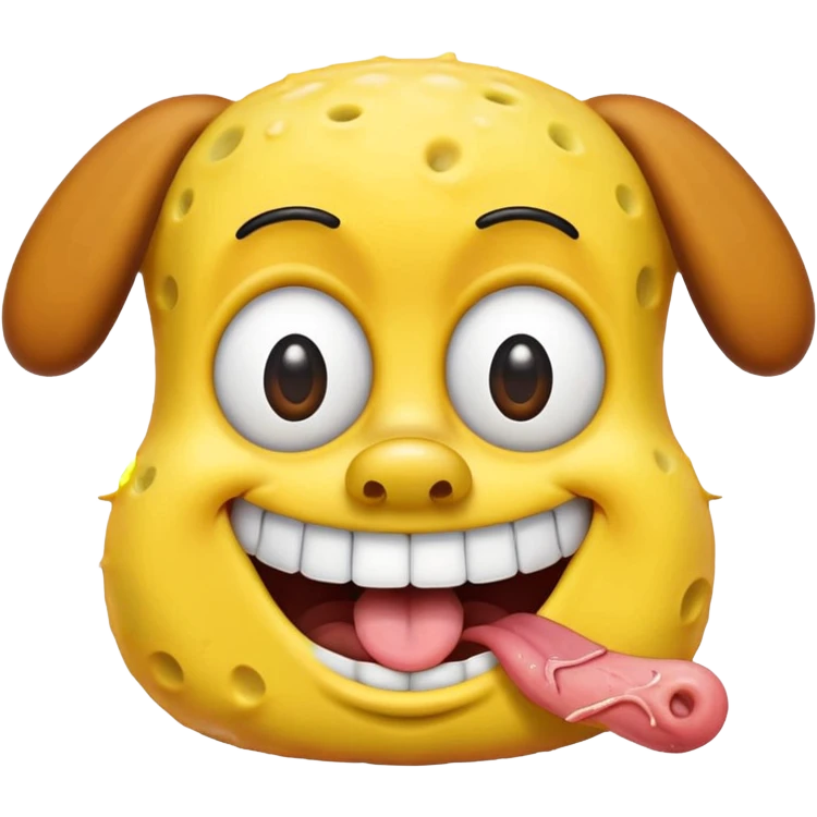 SpongeBob licking a dog emoji