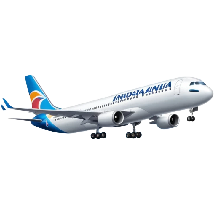 Indonesia airlines take off in airport emoji