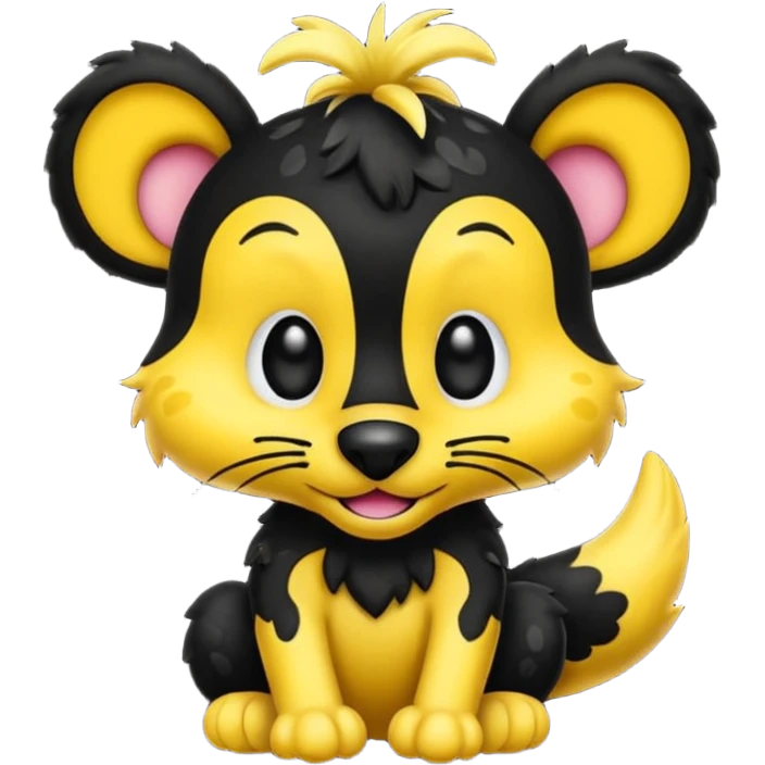 marsupilami noir avec écrit en dessous Spunky emoji