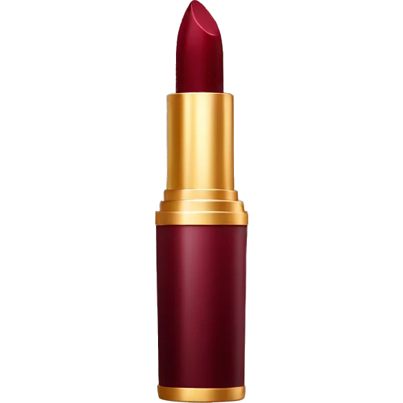 Luxury golden lipstick in red-wine colour without lips emoji
