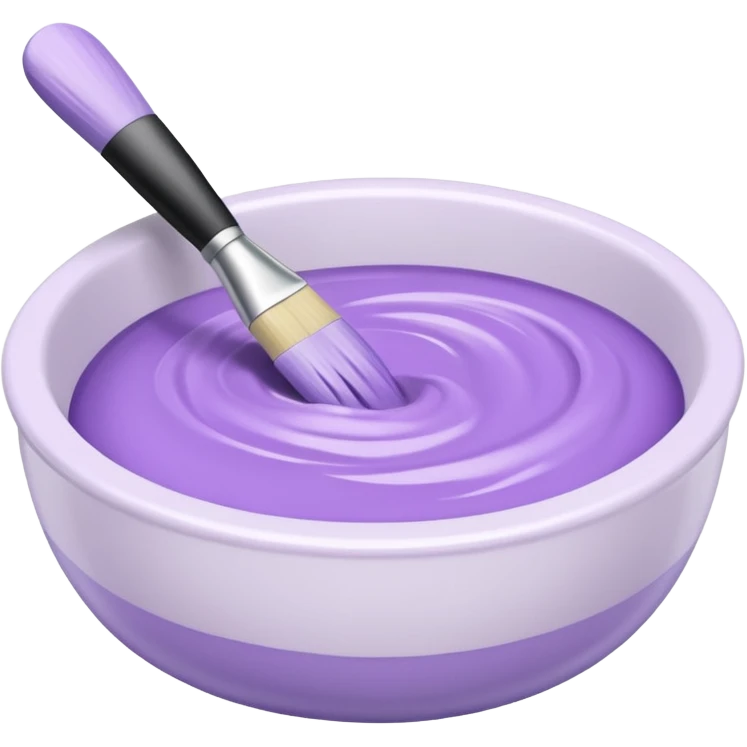 bowl of pastel purple hair dye with a brush next to it emoji