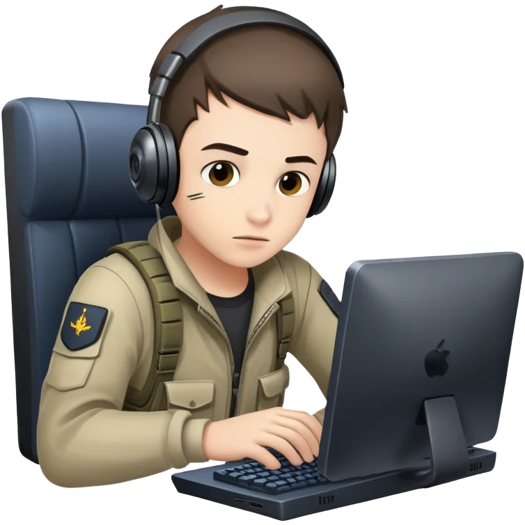 Boyfriend play CS-go in computer  emoji