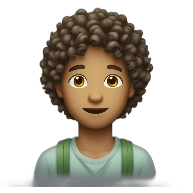 a boy with a curly hair  emoji