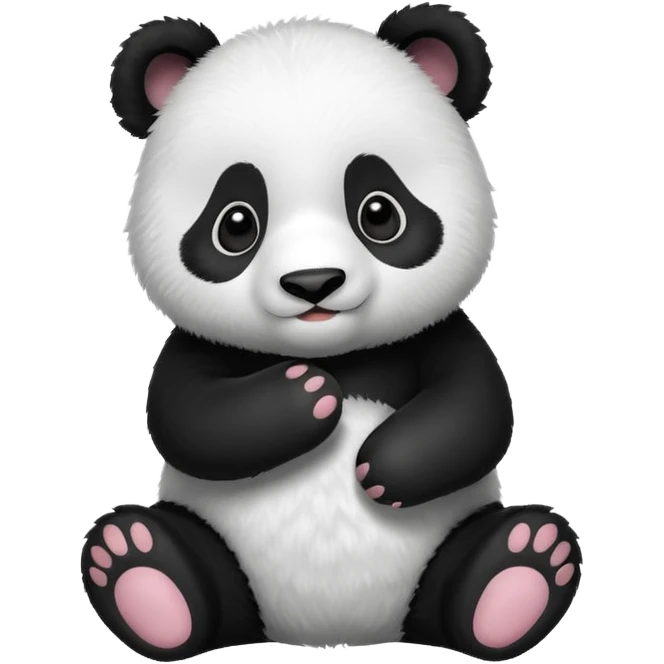 Cute panda cub saying hello  emoji