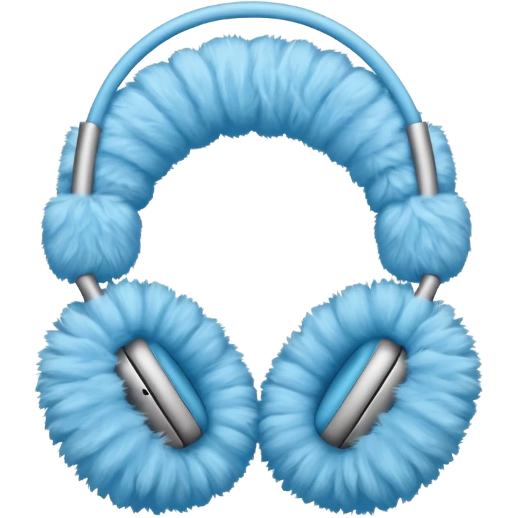 baby blue fluffy winter earphone emoji