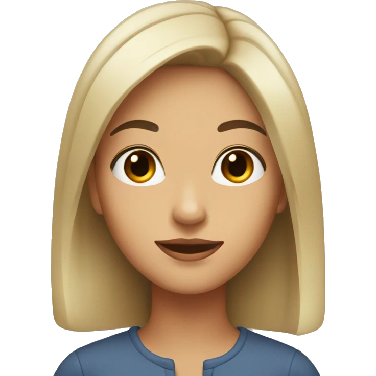 Women with square face and black hair and brown eyes  emoji