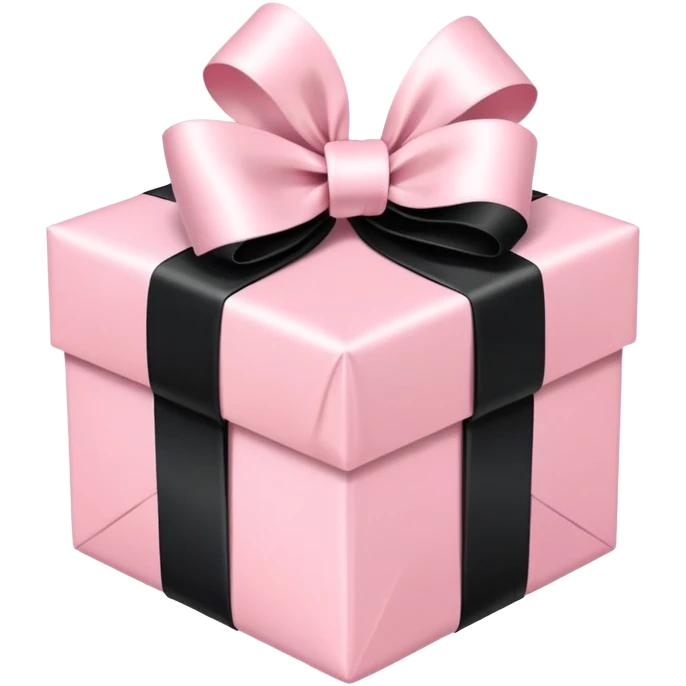 Light pink present with black ribbon bow  emoji