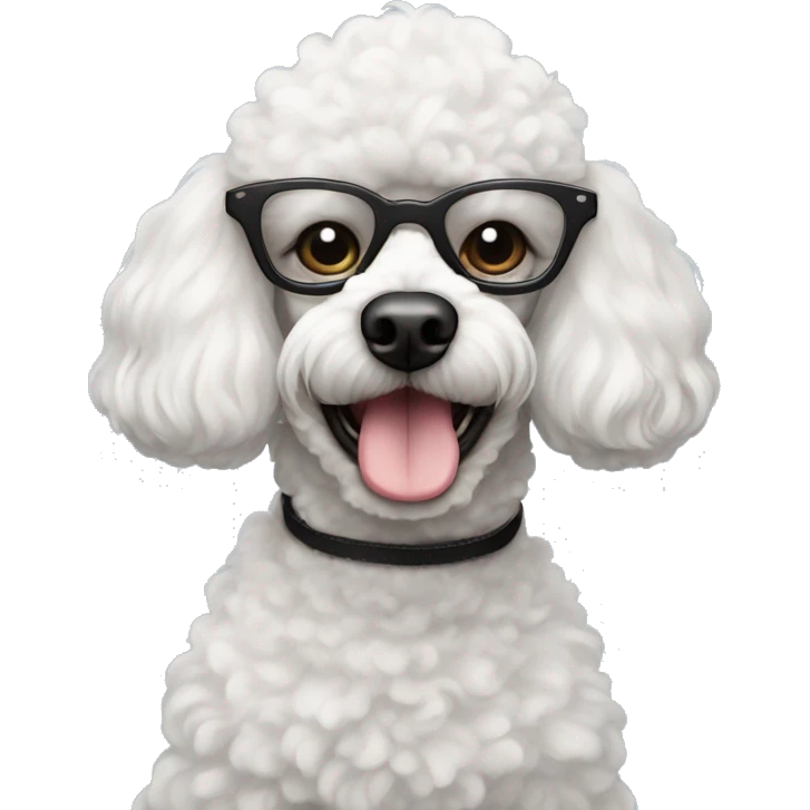 French poodle con lentes  emoji
