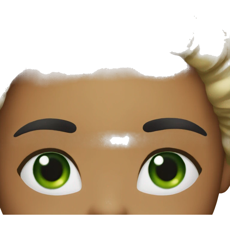 sag green lashes and eyebrows only not a full face emoji
