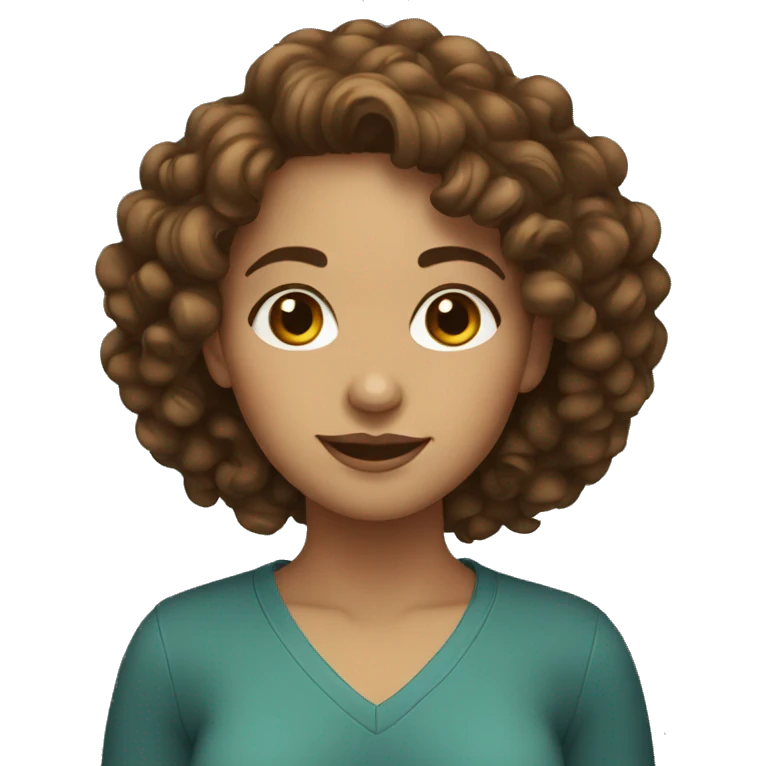 YOUNG WOMAN WITH CURLY, BROWN HAIR emoji