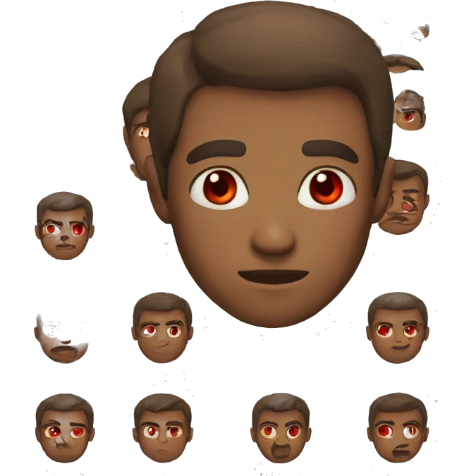 Man red eyes emoji