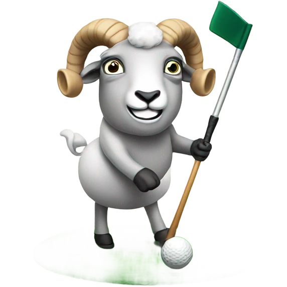 Ram playing golf emoji