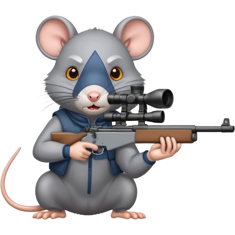 angry rat aiming sniper rifle emoji