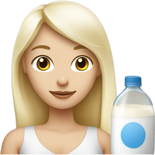 Femme blonde avec une bouteille de lait dans la main emoji