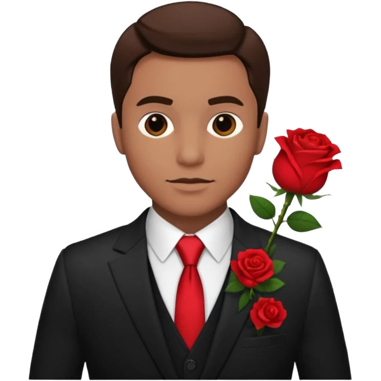 man with rose in his suit pocket emoji