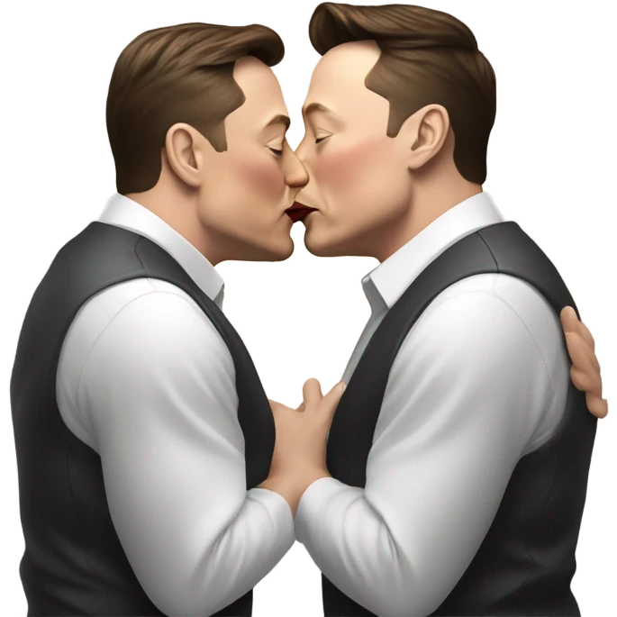 Elon Musk kissing Elon musk emoji