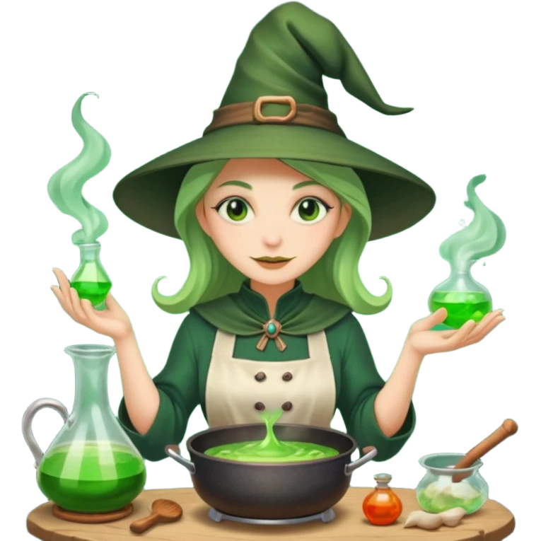 green witch cooking potion emoji