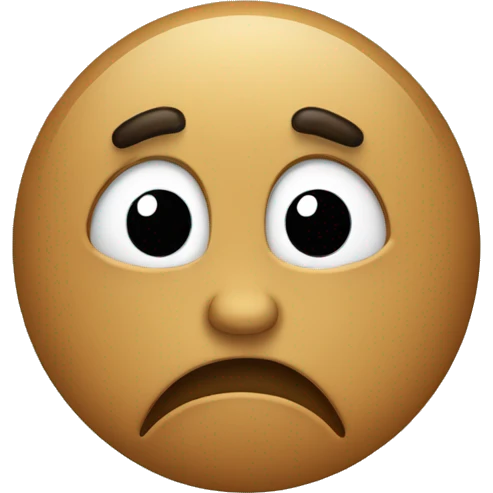 Sad with tongue sticking out emoji
