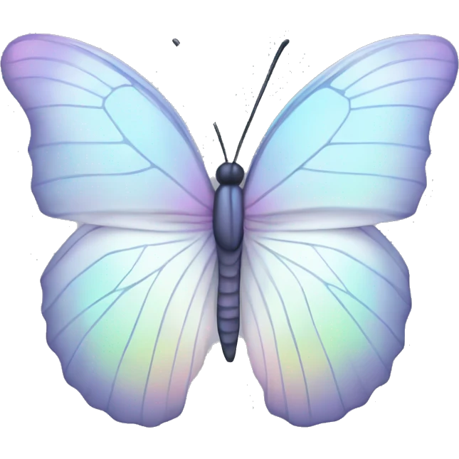 Pastel white iridescent butterfly emoji