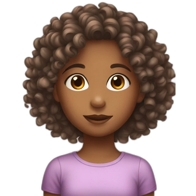 10 years old Girl curly hair emoji